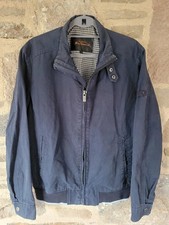 Ben Sherman Harrington Jacket Men's L Navy Cotton Check Lined
