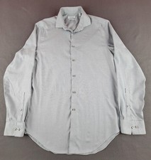 Calvin Klein Slim Fit Non Iron Men's Large Gray Dress Shirt Button-Up 16 34/35