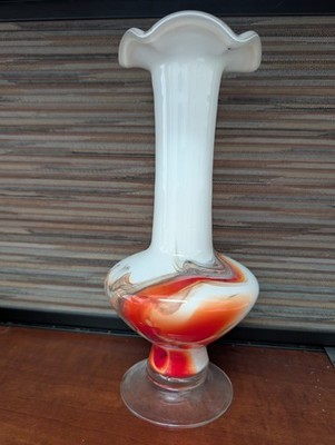 Vintage Opaline Empoli Vase 24cm Carlo Moretti 