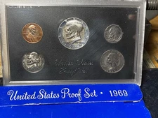 SKULL 1969 PROOF  SET ! Hand  Engraved Hobo Coins 1969 PROOF 5 Coin Set