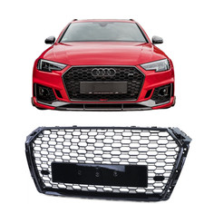 Audi A4 S4 B9 2015–2019 Front Grille RS4 Style Gloss Black Honeycomb ABS