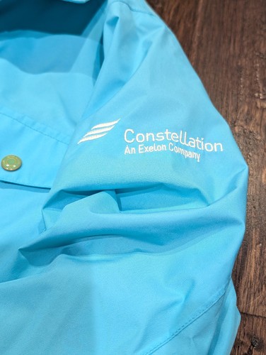 Peter Millar Kurtka Damska Mała Aqua Blue Element Water Utility Płaszcz przeciwdeszczowy Logo - Zdjęcie 5 z 17