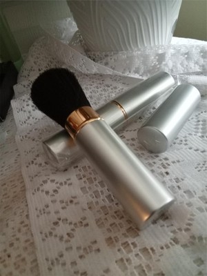 Lot of 2 Mary Kay Retractable Silver Round Loose Powder Brush New