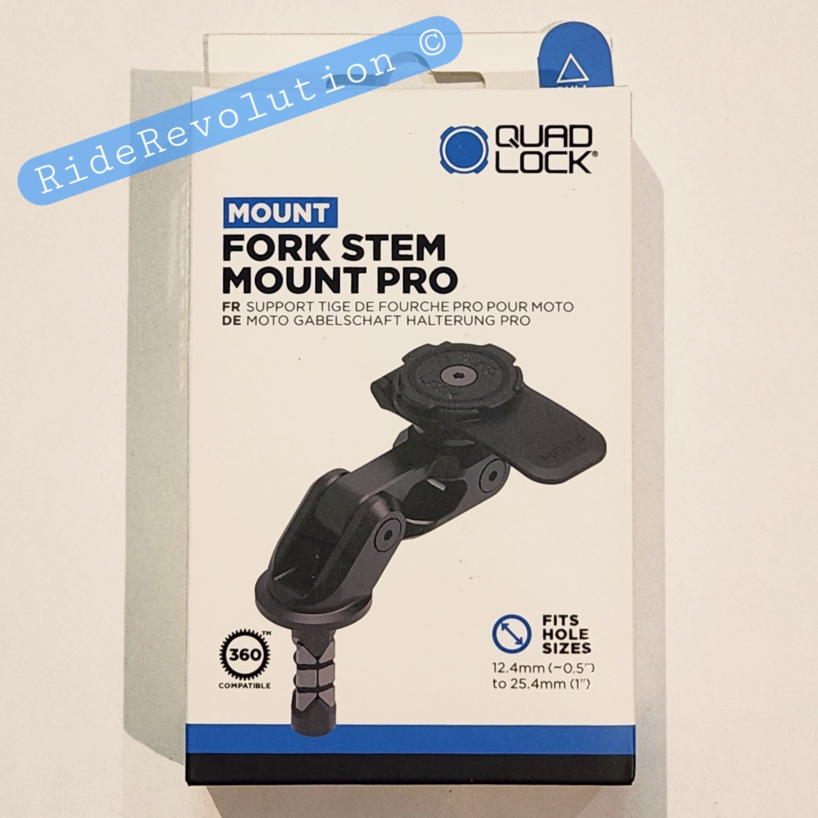 QUAD LOCK Motorcycle Fork Stem Mount PRO + Vibration Dampener - NEW + FREE S&H