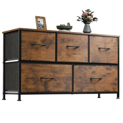 Dresser for Bedroom with 5 Drawers, Wide Chest of Drawers, Fabric Dresser, St...