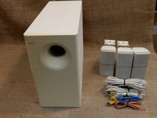 White Bose Acoustimass 5 Series III Subwoofer W/ 3 Speakers Cables