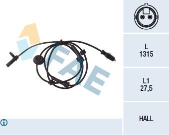 Sensor Raddrehzahl Vorne Rechts FAE 78030 FÜR Fiat ABS Sensor Raddrehzahlsensor-image