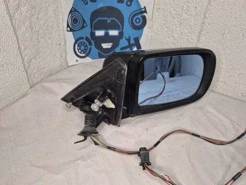 ⭐1995-2001 BMW E38 7 740i Series Right Passenger View Door Mirror Black  8 Wire⭐