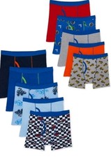 Wonder Nation Boys Boxer Briefs 10 Pack L 10-12 Husky Underwear 100 Cotton