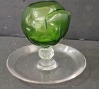 Vintage Very Rare Cambridge Glass Forest Green 3.5" Tall Cigarette Holder — photo 3