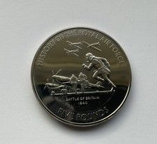 2008 FIVE POUND COIN. HISTORY OF THE RAF. BATTLE OF BRITAIN