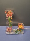 Resin Battery Operated Light Up Letter "L" with Dried Flowers  5" — photo 2