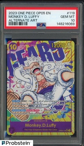 2023 One Piece OP05 En Alternate Art #119 Monkey D. Luffy PSA 10 GEM MINT
