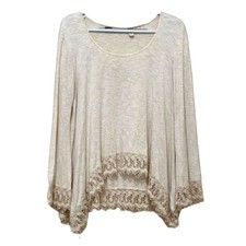 Chelsea and Violet Linen Tunic Shirt Womens Small Peasant Boho Oversized Fairy