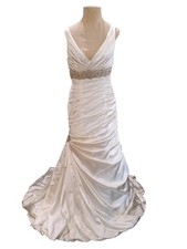 Maggie Sottero and Midgley Couture Designer Jeweled  Wedding Gown Size 14 Corset