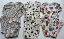 Girl's lot 3 pairs Hanna Andersson pajamas size 5 110 Unicorns Dots Space