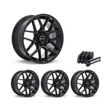 Set of 4 16" Gloss Black Alloy Wheel Rims 5x112 fits Audi A3, RTX1Q 5Lug