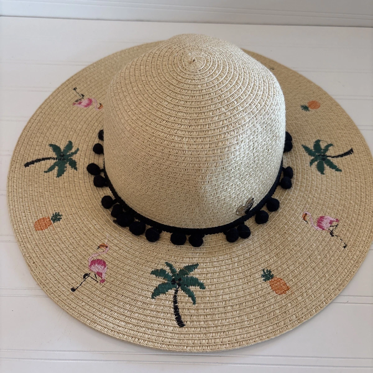 Betsey Johnson Rainbow Straw Sun Beach Pool Hat Summer Accessories Women’s OS Betsey Johnson Hats for Women | eBay main image 4