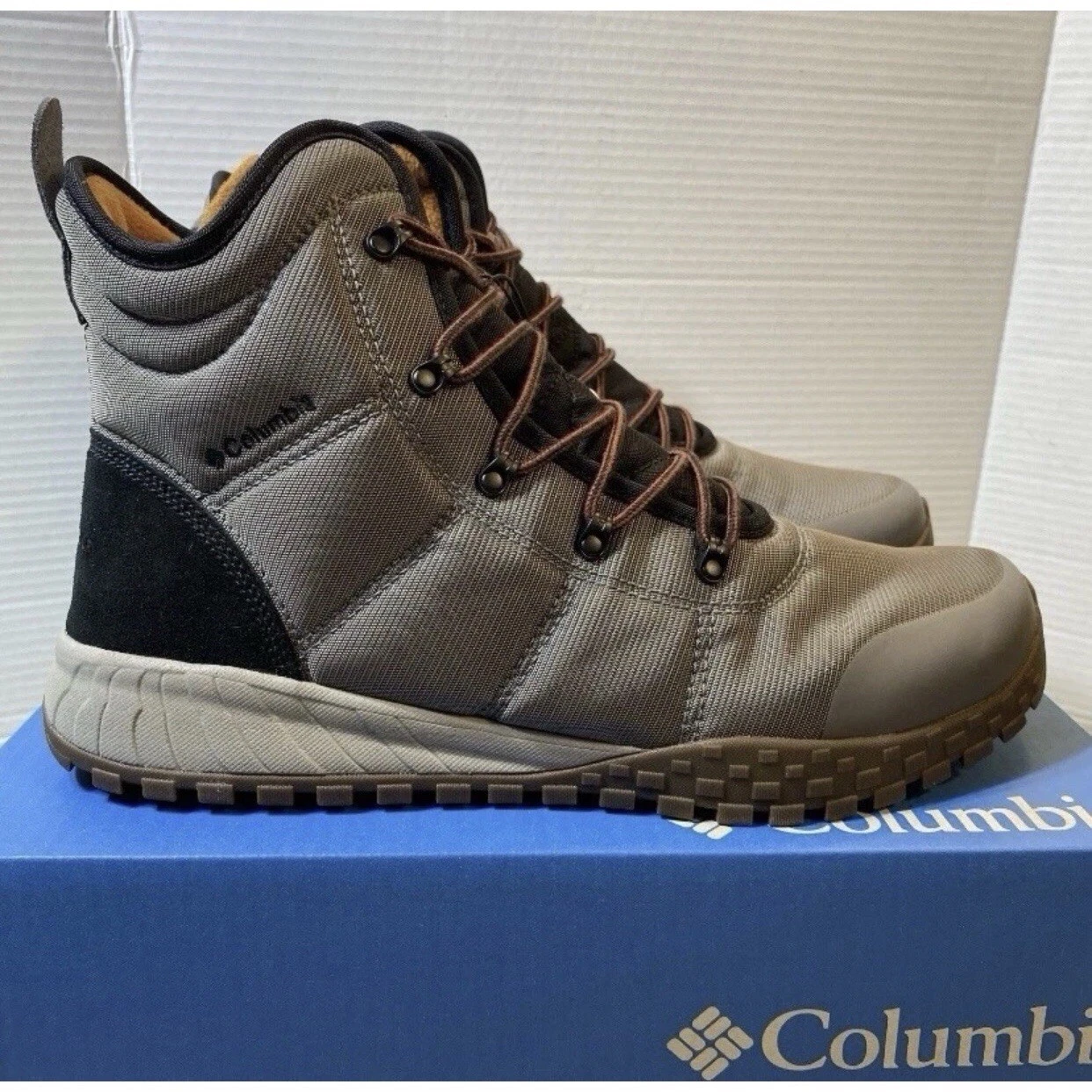 Columbia Fairbanks Omni-Heat Mens Waterproof Winter Boots Gray Size 14 New!