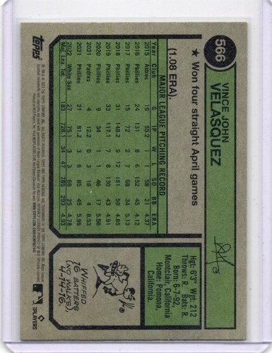 2023 Topps Heritage High Number - Vince Velasquez #566 Pittsburgh Pirates - Picture 2 of 2