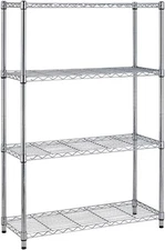 | 4-Tier Wire Storage Shelves | 36x14x54 | Chrome | with Adjustable R