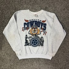 Vintage 1992 Dallas Cowboys Taz Sweatshirt Artex Looney Tunes XL Grey USA
