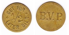 germany beertoken B.V.P. Brauereivereinigung Pegnitz Gut für 1/2 Liter Bier
