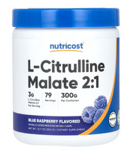 Nutricost, L-Citrulline Malate 2:1, L-Citrullin-Malat 2:1, Blaue Himbeere, 300 g