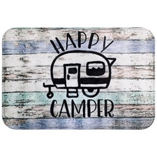 Happy Camper Non-Slip Doormat Bath Mat 16x24 Inch Entrance Rug Front Door