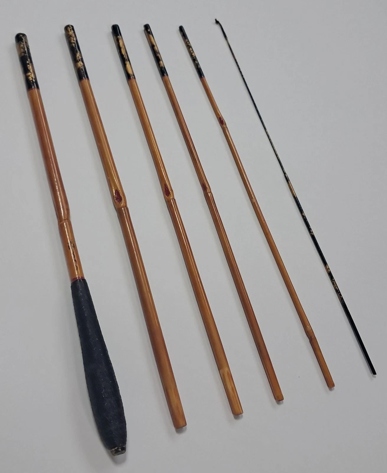 Vintage Japanese Edo Wazao Tanago Bamboo Fishing Rod 5 Shaku 153cm 6pc Signed