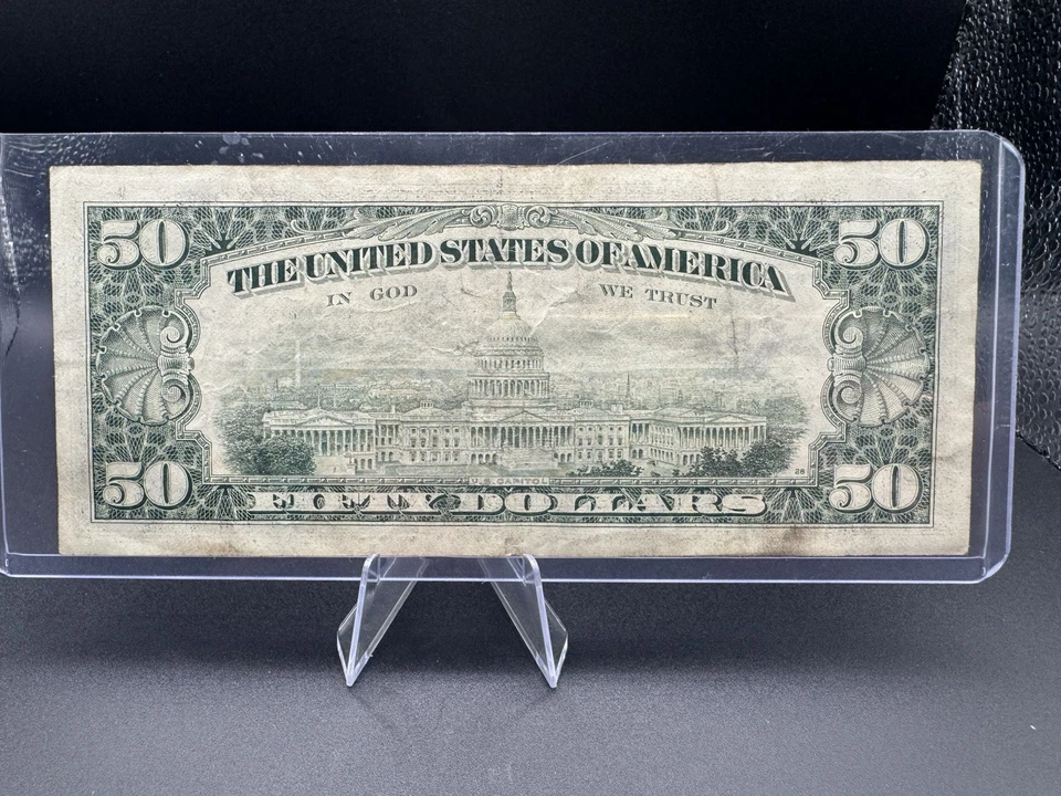 💵 1985 $50 Ulysses Grant • Old Style Federal Reserve 💚 Vintage Classic - Image 2 of 2