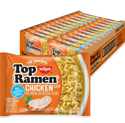 Nissin Top Ramen Noodle Soup, Chicken, 3 Ounce (Pack of 24)