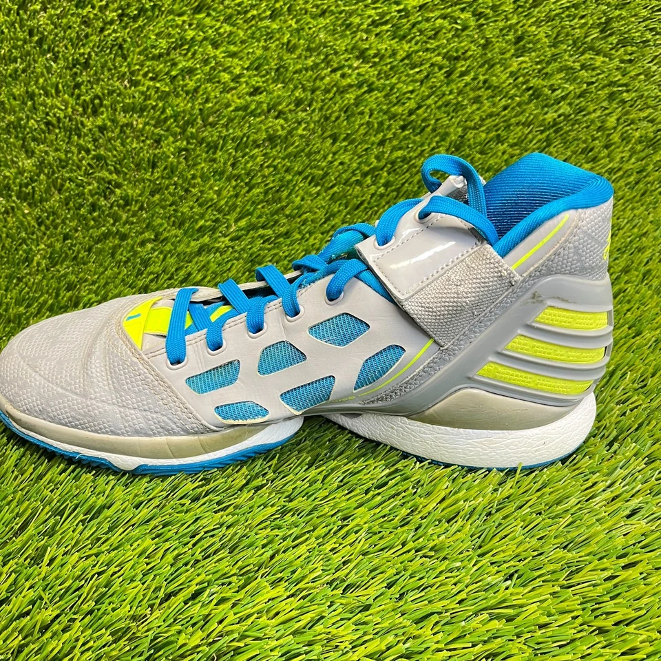 Adidas Adizero Rose 2 Mens Size 8.5 Gray Blue Athletic Basketball Shoes Sneakers - Image 2 of 4