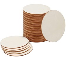 30 Pieces 4" Inch Unfinished Round Wood Discs for Crafts Wooden 4inch 30PCs