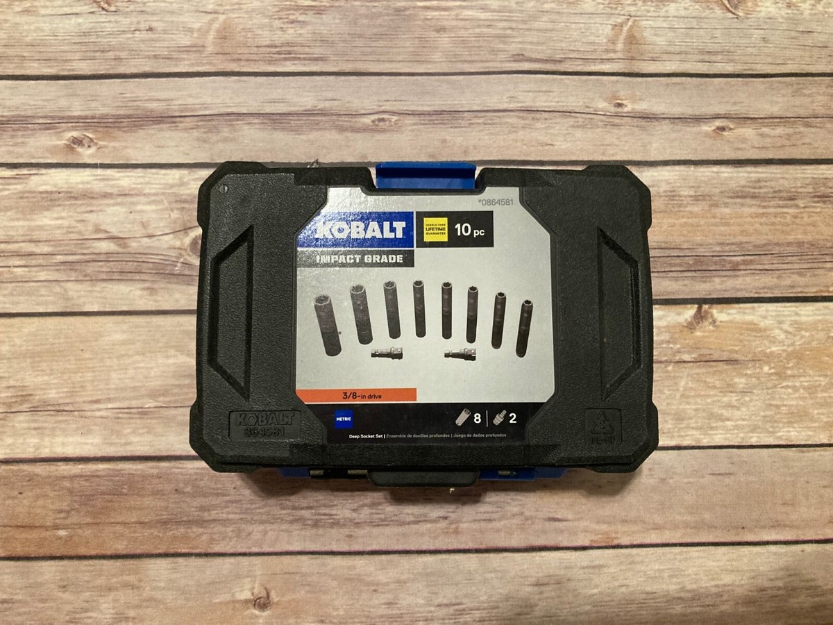 New Kobalt 80826 10-Piece Metric 3/8-In Drive 6-Point Deep Impact