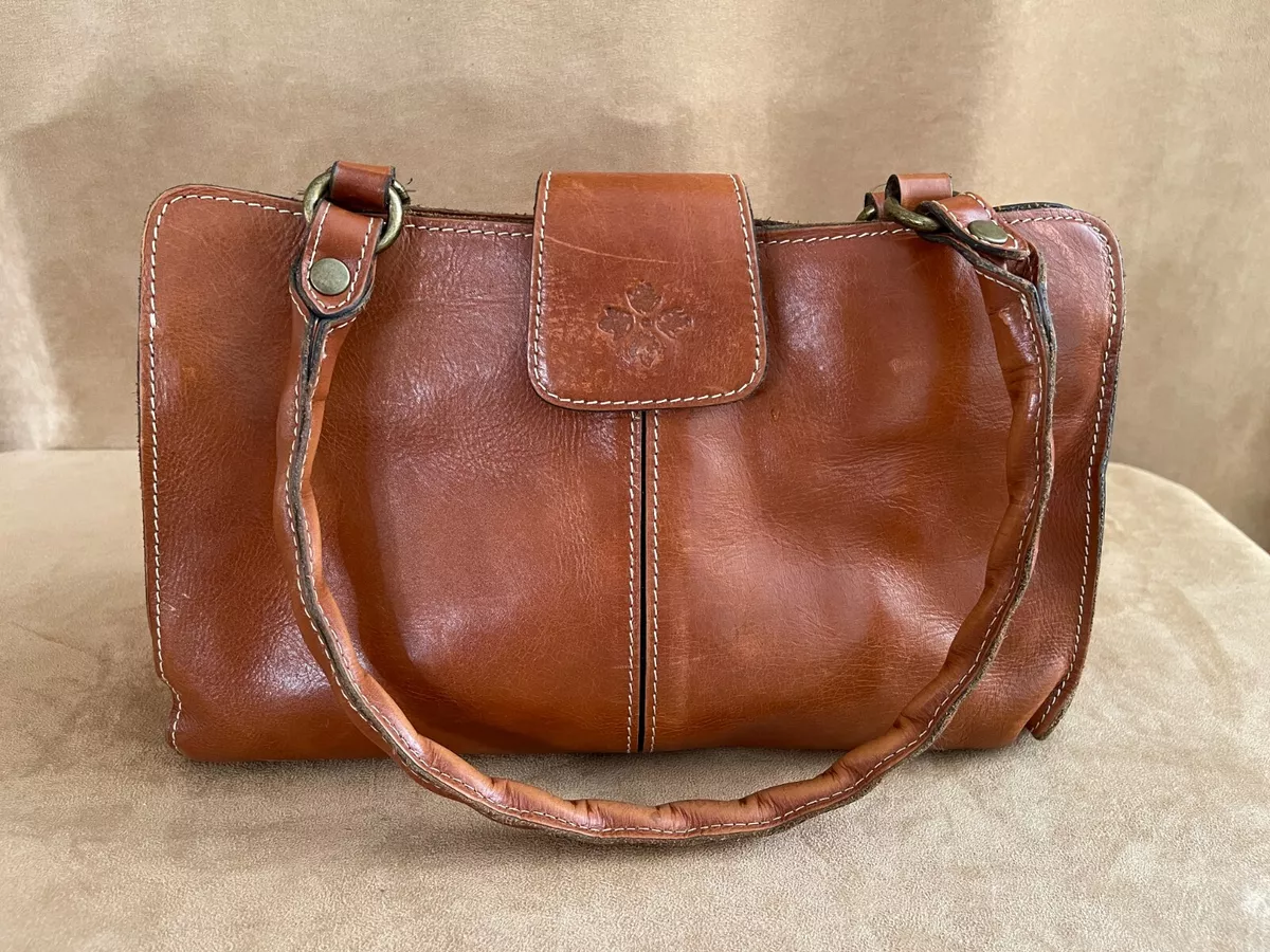 Patricia Nash Shoulder bag purse brown leather Vintage bag tote multi pocket