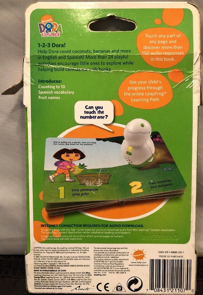 LeapFrog LeapReader Jr. TAG Junior 1-2-3 DORA! Interactive Book - Image 2 of 3