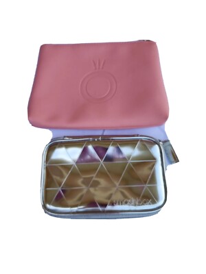 Dusty Rose Pandora Bobbie Brown & SMASHBOX Silver Triangle Makeup Case Set Of 2