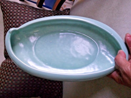 Vintage Haeger niedrige Schüssel Mittelstück Schüssel Pflanzgefäß Aqua - Bild 6 von 11