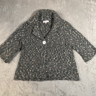 Kenar Strickjacke Damen groß Alpaka Mohair Wolle Strick Strick Grobstrick 3/4 Arm