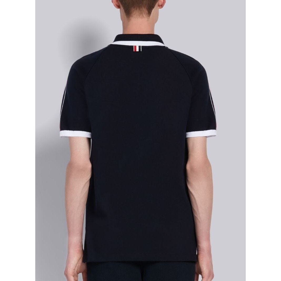 Thom Browne New York Short Raglan Sleeve Polo in classic Thom Browne New York Short Raglan Sleeve Polo in classic