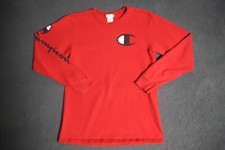 Vintage Champion Sweatshirt Mens M Red Knit Spell Out Signature Logo Embroidered