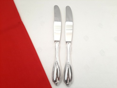 WMF Englische Rose Silberbesteck 2 Messer 22,6cm 90er Silber -Griff mit Kratzer - Picture 6 of 10