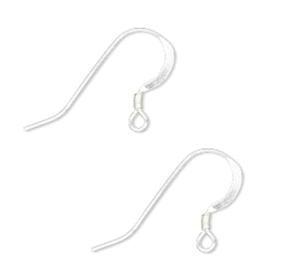 10 Sterling Silver Filled 15mm Fishhook Earring Wires Earwires Bead Findings