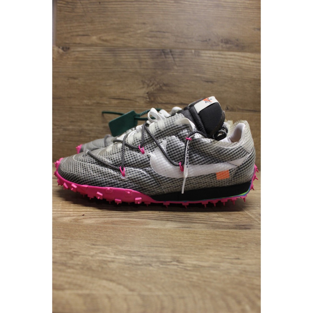 ★コラボ Off-White x Nike Wmns Waffle Racer スパイク Nike x Off White women's Waffle Racer fuchsia black white