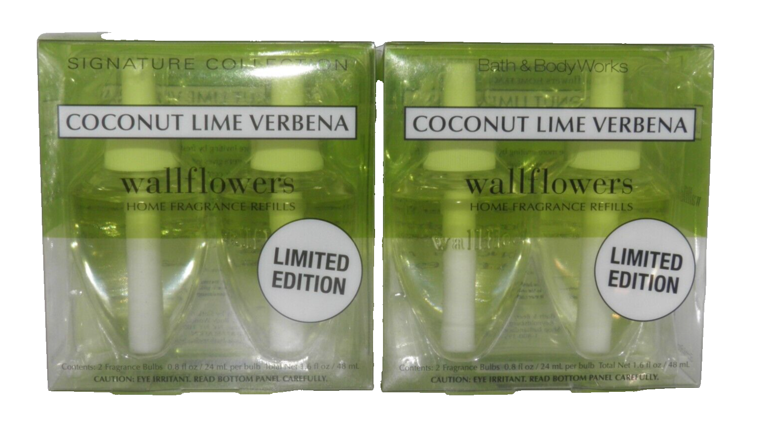 Bath & Body Works COCONUT LIME VERBENA WALLFLOWER FRAGRANCE BULB (2X 2-PACK) NEW