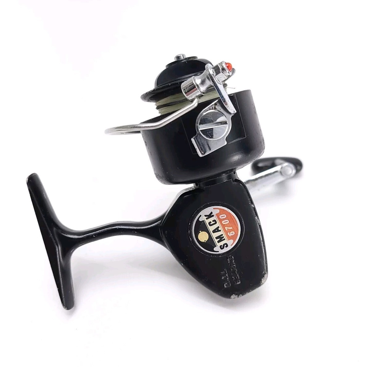 Vintage SMACK 6700 Spinning Reel Ball Bearing Fishing Black Japan 