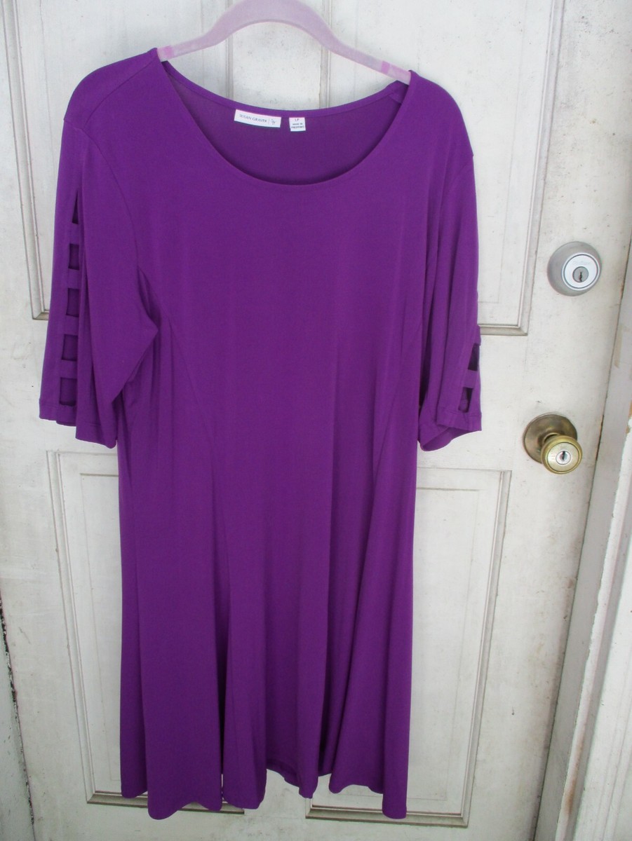 SUSAN GRAVER L NWOT SOLID PURPLE LIQUID KNIT FLARE DRESS R$65 LATTICE SLEEVES | eBay SUSAN GRAVER L NWOT SOLID PURPLE LIQUID KNIT FLARE DRESS R$65 LATTICE SLEEVES | eBay