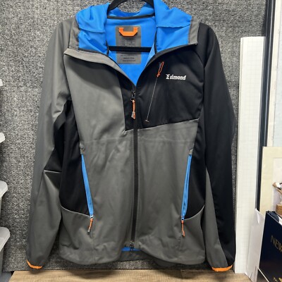 Decathlon Simond Alpinism soft shell jacket Medium Hooded Gray and Blue