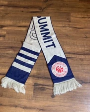 Chik Fil A Staff Summit 2022 Winter Scarf navy Blue Tan RARE EUC